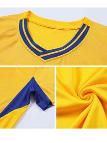2pcs Personalized Men's Football Jerseys, Black Customized Football Uniform, Men's Sportswear Set, Sports Outfit, Men's Running Suit, Summer Men's Set, Men's T-Shirt Suit, Football Jerseys, Customized Football Uniforms With Number Printing, Suitable For Football, Badminton, Basketball, Cycling, Daily Wear