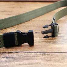 KUDYP Thick & Long Plus Size Casual Solid Color Nylon Webbing Belt, Elastic Waistband For Pants, Wide 3.8cm, Suitable For Spring, Summer, Autumn & Winter, Strong High Elasticity, Plastic Buckle, Non-Metallic, Can Pass Security Check, Tool Hanging