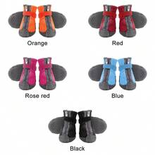 Set de 4 zapatos para perro, botas de nieve para perro y protectores de patas, para suelo caliente de verano, anti-suciedad, senderismo al aire libre, piso duro antideslizante en interiores, adecuado para suelo caliente de invierno, días lluviosos con suelas antideslizantes