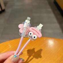 5 件/套 EU 20W 充电器保护套适用于 Apple 13-16 Pro Max/Plus，包含充电头保护套、防弯曲电缆缠绕整理器和卡通搞笑大嘴保护器电缆保护器 - 彩色 - 查看 8