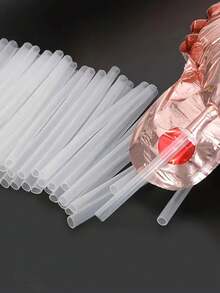 10pcs/Set Aluminum Foil Balloon Inflator Tube, Transparent Plastic Pump Hose, Fit For Foil Balloons, Birthday Balloons, Wedding And Party Decorations - Multicolor - View 8