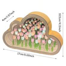 20pcs Tulip Cloud Night Light,(Battery Powered)Floral Ambiance Lamp,Turns On As Night Light, Turns Off As Mirror,Suitable For Valentine's Day Gift/Desktop Decor/Home Decor/Bedroom/Romantic Atmosphere/Birthday Present, A Romantic Fairy Lamp