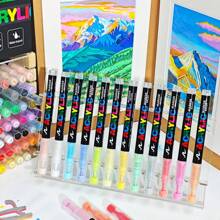 GuangNa Weicher Pinsel-Flüssig-Acrylmarker, Malwerkzeuge, Schulbedarf, Kunstbedarf, kann zum Zeichnen, Malen, DIY, Graffiti auf Metall, Glas, Keramik, Stein, Holz, Papier und anderen Oberflächen verwendet werden. Kann mehrfach übereinander aufgetragen werden. Schulbedarf, Rückkehr zur Schule