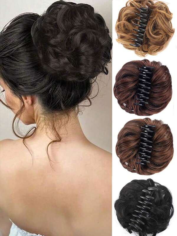 Abnehmbares Dutt Haarteil mit Haarkralle, hitzebeständige Faser, vielseitiger Haargummi für Dutt, Pferdeschwanz und elegante Hochsteckfrisuren, einfaches Design