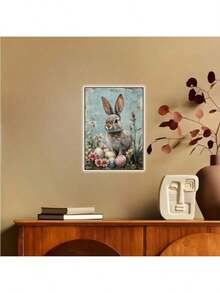 1/6PCS Optional Frame Posters Wall Arts Animals Rabbit Poster Canvas Wall Art Picture Decor ,Wall Art With Frame - Multicolor - View 50