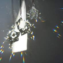 1/6pcs Transparent Pentagram Crystal Glass Suncatcher Christmas Ornaments Clear Faceted Glass Christmas Star And 2025 Annual Christmas Star Crystal Hanging Ornaments For Christmas Tree Winter New Year Party Supplies Christmas Decor