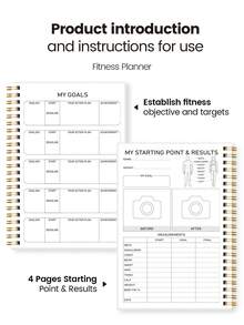 Daily Health & Wellness Journal - 1pc Fitness Planner For Women & Men - Workout Log Book, Exercise Workout Log, Bodybuilding Progress Tracker, Weight Loss Calendar, Office Supplies, Personal Planning Notebook - Black - View 4
