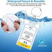 5/10/20 Pack Cruise Luggage Tag Holder For Carnival, NCL, Princess, MSC Cruises, Clear Cruise Tag Holder With Zipper Seal, Wide Waterproof Cruise Essential Cruise Accessories Graduation Vacation Travel Accessories Summer Travel Essentials Travel Bag For School School Accessories School Stuff