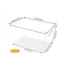 1 件透明可堆叠带盖储物盒，中号带手柄塑料容器，适用于食品储藏室整理和储存，非常适合厨房、冰箱、橱柜、壁橱、浴室