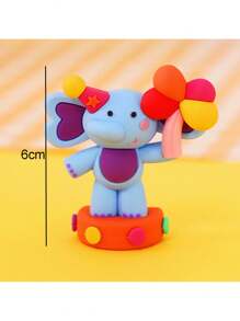 1/4/6pcs,Circus Theme Cake Topper Clown Jester Circus Animal Lion Elephant For 1st Happy Birthday Party Cake Decoration