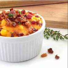 Kit 4 White Porcelain Ramekins 250ml - Second Line For Buffet Restaurant - trắng - Xem 2