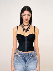 Bustier negro de mujer - Negro - Ver 8