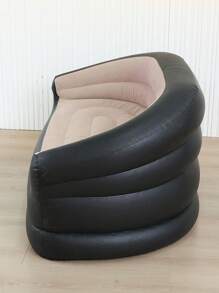 1 Stück aufblasbares Halbkreis-Sofa, aufblasbarer Campingstuhl, aufblasbares lässiges Sofa, aufblasbarer Stuhl, faltbarer tragbarer aufblasbarer Liegestuhl für Wohnzimmer, Schlafzimmer, Leseraum, geeignet für Schlafzimmer, Balkon, Outdoor-Camping, leicht zu verstauen und zu transportieren, Lässig-Unterhaltung, Studentenwohnheim, Rückenlehne