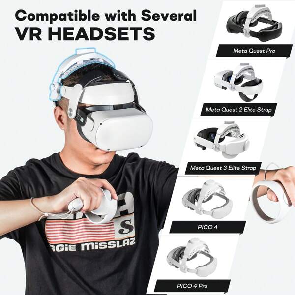 hellodigi Gafas VR con diadema ajustable y retractable, accesorio universal para Meta Quest 3/2/Pro/Pico4 y Meta Quest 3S (no incluye el dispositivo principal)