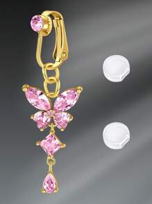 Fake Belly Piercing Fake Belly Ring For Women Fake Belly Button Piercing Clip On Belly Button Rings Fake Navel Ring Non Piercing Faux Belly Piercing Jewelry Dangle Non Piercing Fake Belly Piercing Jewelry, Clip On Earrings Non - Piercing Ears Cuff Set Stainless Steel Silver Gold CZ Fake Helix Cartilage Clip On Wrap Earrings Set For Women Non - Piercing Adjustable Ear Clip Without Ear Hole