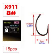 Hirisi 15pcs Micro Barbed PTFE Coated High Carbon Steel Fish Hook With Eye Carp Fishing Accessories - Silver - View 7