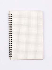 1 件 A5 螺旋笔记本，黑色封面，60 张网格内页，学校用品，返校 - 黑色 - 查看 5