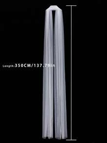 Khăn voan cô dâu dài màu trắng, kiểu khăn quàng cổ, phụ kiện váy cưới, đạo cụ chụp ảnh, dài đến sàn. - trắng - Xem 11