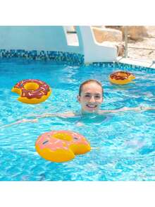 2 حامل كوب نفاخ على شكل دونات، مصنوع من مادة PVC سميكة، طافي للمشروبات بحمام السباحة، مناسب لحفلات حمام السباحة والشاطئ وأنشطة المياه الخارجية - متعدد الألوان - مشاهدة 2