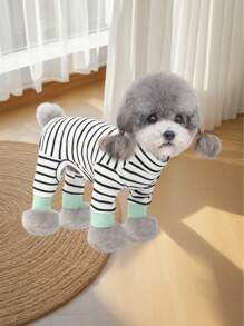 1 pieza Ropa nueva para mascotas, Camisa de 4 patas para perros pequeños como Teddy, Pomerania, Ropa casual de interior y exterior para gatos, Ropa de dormir transpirable y cómoda para primavera, otoño e invierno