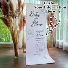 Individuell bedruckter Stoffhintergrund, geeignet für Dusche oder Geburtstagsparty Dekoration, Stoffbegrüßungsschild, personalisiertes Hochzeit Willkommensschild, minimalistischer Stil Schild, Hochzeit Willkommensbanner, moderne Hochzeit Willkommen Kulisse, Abschlussgeschenk, personalisierte Abschlussdekoration, Abschlussschild