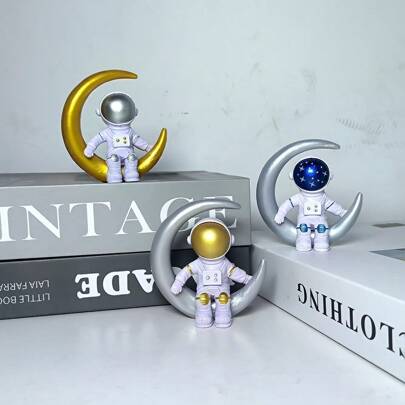 2025 Astronaut Cake Topper, Sitting On Moon Astronaut Figurine, Baking Aerospace Pilot - Birthday Gift, Easter Gift, Gift, Present