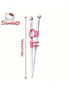 Sanrio 1PC/2PCS/Set Sanrio Kuromi's New Cute Learning Chopsticks With Melody Design, A Lovely Addition To Your Tableware Collection,School Supplies