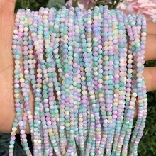 Miçangas Mistas de Conchas Redondas Naturais nas Cores Rosa Pastel, Roxo e Azul de 3mm, Acessórios de Joalheria DIY para Pulseiras, Colares e Brincos