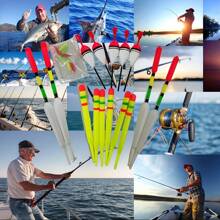 1 conjunto de indicadores de isca de pesca: adequado para flutuadores deslizantes para robalo, truta, salmão, etc. - perfeito para pesca em água salgada e doce, sem bateria