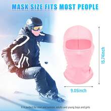 Pasamontañas rosa, máscara facial para hombres y mujeres - esquí, snowboard, motocicleta, protección UV y contra el viento - Multicolor - Ver 2