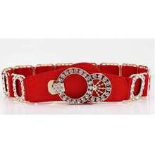 1pc Bohemian Style Solid Color Casual Elegant Cute Party Palace Waist Belt With Elastic Band And Rhinestone Decoration, All Season