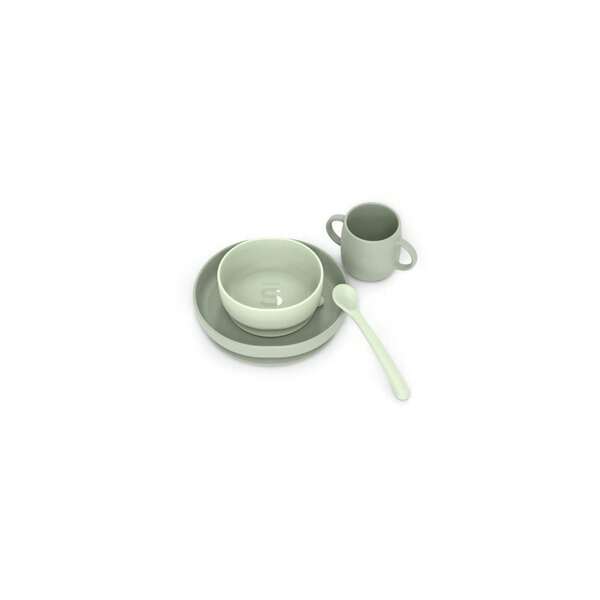  Vajilla de silicona con ventosa. Suavinex-Verde