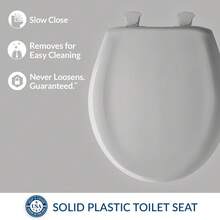 Slow Close Toilet Seat, Easy Clean Hinges And Durable Plastic Seat, Round, Venetian Pink - Silver - View 2