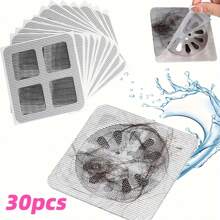 30pcs Disposable Drain Filter Covers, Hair Catcher Shower Drain Filters, Floor Sink Filter Stickers, Bathroom Bathtub Accessories