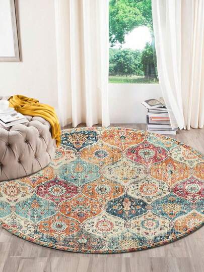 سجادة بوهيمية الطراز قطعة واحدة ، سجادة دائرية ، سجادة لغرفة المعيشة ، سجادة لغرفة النوم ، سجادة صغيرة ، سجاد حمام ، ديكور غرفة / ديكور منزل ، مدخل فاخر ، مدخل خارجي فاخر ، سجاد مدخل المنزل ، سجاد خارجي ، سجاد مطبخ ، مقاوم للاتساخ ، صلب ومقاوم للأتربة ، سهل التنظيف والغسيل