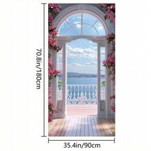 2D Doorplate: 1 Elegant Polyester Floral Doorplate - Reusable, No Need For Electricity, Versatile Indoor/Outdoor Decoration, Suitable For Parties, Weddings, And Events
