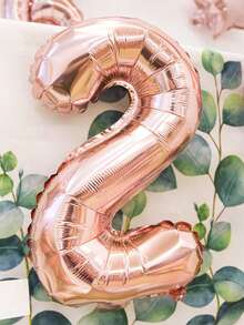 1 Pc 16-Inch Rose Gold Numeric Balloon Small Size Party Birthday Decoration - Rose Gold - View 2