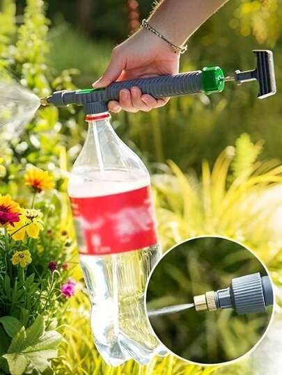 Bärbar högtrycksspray med justerbart munstycke och justerbart sprayhuvud för dryckesflaskor, lämplig för trädgårdsbevattning, blommor och grönsaker, trädgårdsbevattningsverktyg, lantbrukssprututrustning