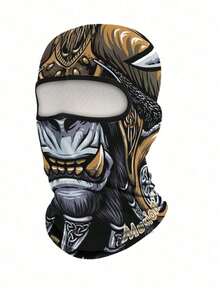 1pc Unisex Skull Print Balaclava Fashion Casual Cycling Ski Balaclava Face Mask Windproof Hat, Suitable For Daily Use And Outdoor Travel, Hiking, Cycling, Motorcycling, Skiing - Multicolor - View 2