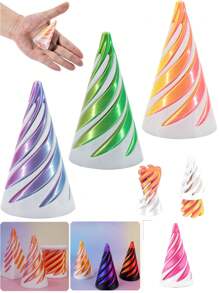 Multi-Size Reversible Spiral Cone 3D Printed Anxiety Relief Fidget Toy,Spiral Structures Finger Spinner Desk Decor,Perfect Gift For Christmas,Birthday Parties,Gadgets For Teens,3d Fidget,Anxiety Toy,Fidget>Over 14 Years,Gyroscope,Fidget Slider