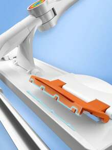 1 Set Of 360° Swivel Head Squeegee With Retractable Handle, Double-Sided Window Cleaner With Scrubbing Pad And Rubber Blade, Plastic And Stainless Steel, Suitable For Outdoor And Bathroom Glass Cleaning (Original Cloth Already Installed On The Product Mop Head)