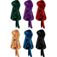 Awegeo 4 chiếc băng đô nhung màu trơn - Phụ kiện đội đầu kiểu cướp biển unisex, thích hợp cho các hoạt động thể thao ngoài trời, mũ cướp biển, trang phục cướp biển. - 4 CÁI - Xem 14