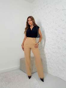 MISS RABBIT WOMEN Dress Pants S\38 M\40 L\42 GG\44 L1\46 L2\48 L3\50 - 杏色 - 查看 4