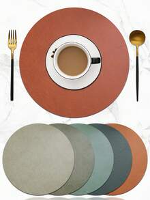 1/2/3 pièces set de sets de table réversibles en PU gris, dessous de plat à double texture, lavables, faciles à nettoyer, anti-dérapants, résistants à la chaleur, conviennent pour la décoration de la pièce, la décoration de table à manger, la décoration de la maison, la décoration de fête, idéaux pour les vacances, les fêtes, les rassemblements, les anniversaires, les mariages, les cadeaux, les dîners, l'extérieur, les pique-niques - Multicolore - Voir 1