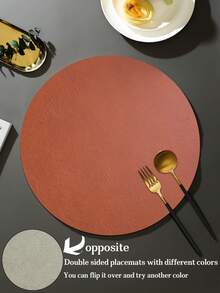 1/2/3 pièces set de sets de table réversibles en PU gris, dessous de plat à double texture, lavables, faciles à nettoyer, anti-dérapants, résistants à la chaleur, conviennent pour la décoration de la pièce, la décoration de table à manger, la décoration de la maison, la décoration de fête, idéaux pour les vacances, les fêtes, les rassemblements, les anniversaires, les mariages, les cadeaux, les dîners, l'extérieur, les pique-niques - Multicolore - Voir 13