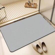 1pc Solid Color - 23.62x15.75 Inches, Soft Diatomaceous Earth Non-Slip Bath Mat, High-Density Diatomite Surface Provides A Soft Feel For Feet, Quick Absorption And Rapid Drying, Resistant To Abrasion, Colorfast, Rubber Design On The Bottom With Friction Patterns, Tightly Grips The Surface, Anti-Slip, Suitable For Kitchens, Bathrooms, Toilets, Living Rooms, Dining Rooms, Etc., A Beautiful Decoration For Home Use, A Wonderful Gift For Holidays.