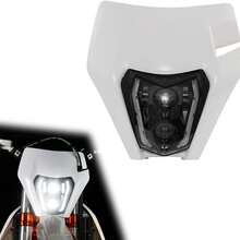 Dirt Bike Headlight LED With Turn Signals Universal Headlight Kit Light For Enduro Dirt Bike Motocross Supermoto ATV-White - Black - View 3