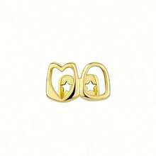 THATBOY 1PC/2PCS/4PCS/SET 18K Golden Plated Hollow Out Double Heart Grill, Everyday Wear Jewelry Teeth Grill, Dental - Multicolor - View 15