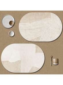New Nordic Style Luxury Oval PU Placemat, High-End Waterproof Oil-Proof Heat-Resistant Dining Table Mat