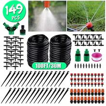 100ft Drip Irrigation System Garden Plant Self Watering Hose Micro Sprinkler Kit,Blank Distribution Tubing Watering Drip Kit Automatic Irrigation Equipment For Garden Greenhouse, Flower Bed, Patio, Lawn - 黑色 - 查看 1